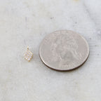 8mmx4mm Rhodium Plated Gold or Silver Rhodium Cubic Zirconia Tiny Diamond