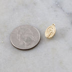 13mmx8mm Brass Small Oval Gold Virgin Mother Mary Miraculous Medal