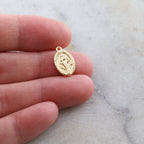 13mmx8mm Brass Small Oval Gold Virgin Mother Mary Miraculous Medal