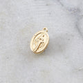 13mmx8mm Brass Small Oval Gold Virgin Mother Mary Miraculous Medal