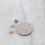 Rhodium Plated Daisy Flower Pave Bead Cubic Zirconia CZ Spacer Bead