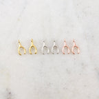 11mmx5mm Sterling Silver or Vermeil Tiny Rose Gold Wishbone Luck Lucky (2pc)