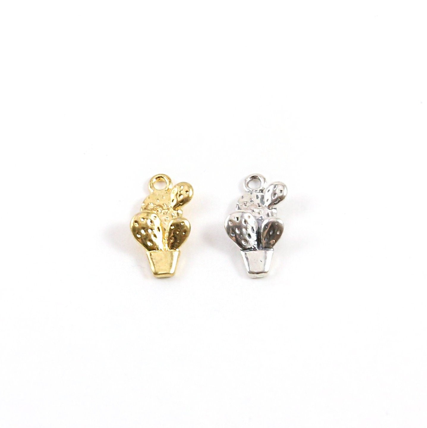 Sterling Silver or Vermeil 3D Potted Succulent Cactus Charm Southwestern