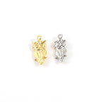 Sterling Silver or Vermeil Tiny Wide Eyed Owl Bird Sitting Charm Nature Bird