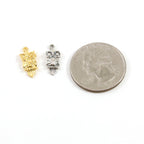 Sterling Silver or Vermeil Tiny Wide Eyed Owl Bird Sitting Charm Nature Bird