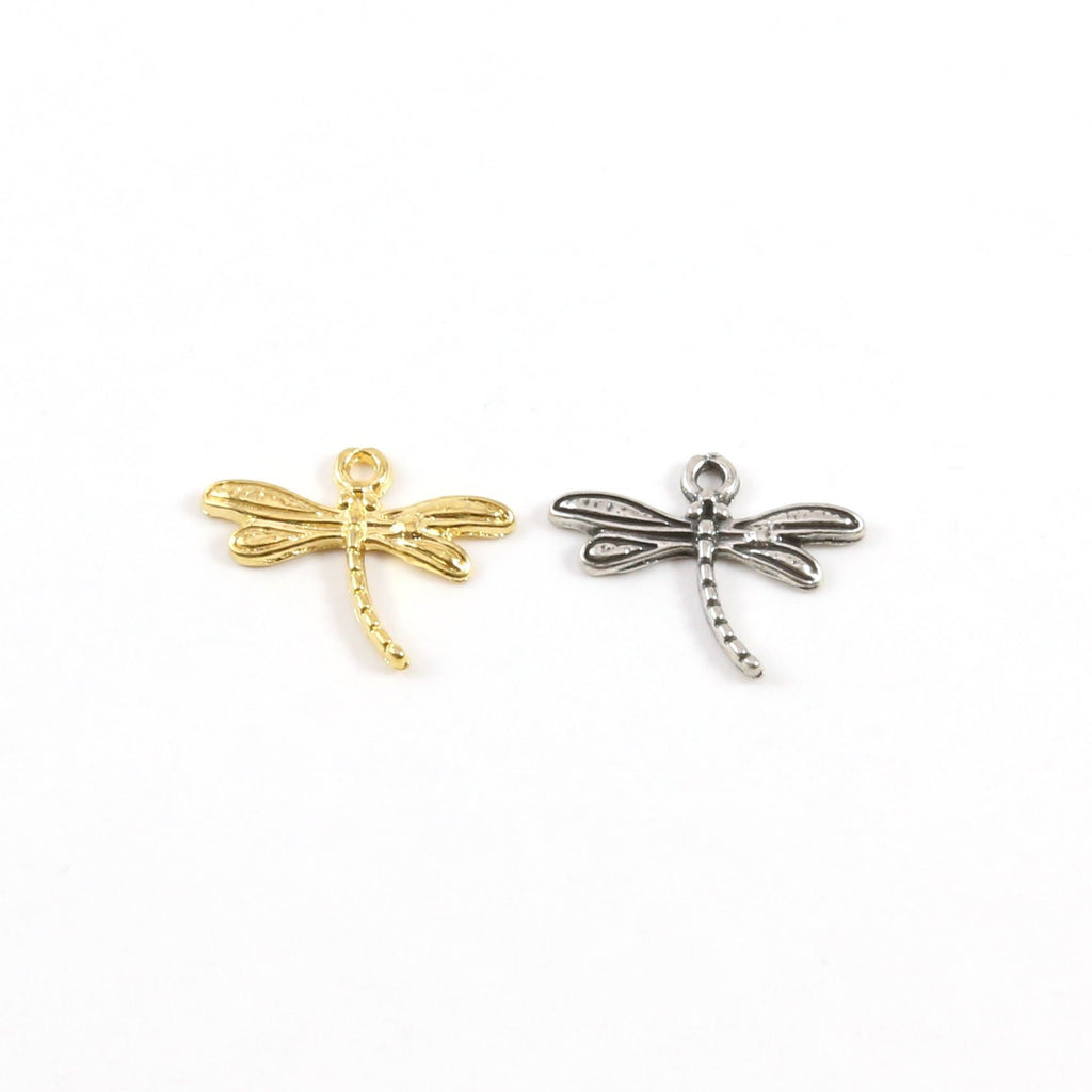 Sterling Silver or Vermeil Dainty Dragonfly Charm Insect Nature Spring Pendant