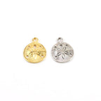 Sterling Silver or Vermeil Medium Sand Dollar Ocean Nautical Shell Charm