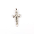 Sterling Silver Large Medieval Dagger Sword Charm Thick Large Pendant