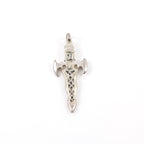 Sterling Silver Large Medieval Dagger Sword Charm Thick Large Pendant