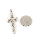 Sterling Silver Large Medieval Dagger Sword Charm Thick Large Pendant