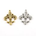 Pewter Fleur De Lis Swirl Design Pendant Necklace Charm 27mm X