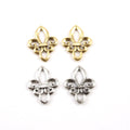 25mmx18mm Pewter Open Fleur De Lis Silhouette Design Pendant Necklace (2pc)