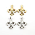 31mmx22mm Pewter Large Fleur De Lis Rope Center Pendant Necklace Charm (2pc)