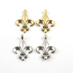 31mmx22mm Pewter Large Fleur De Lis Rope Center Pendant Necklace Charm (2pc)
