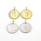33mmx25mm Pewter George VI King Emperor One Quarter Anna India 1939 Coin (2pc)