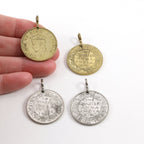 33mmx25mm Pewter George VI King Emperor One Quarter Anna India 1939 Coin (2pc)