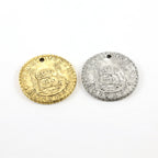 35mm Pewter Vintage Style Spanish Reale Coin Foreign Coin Currency