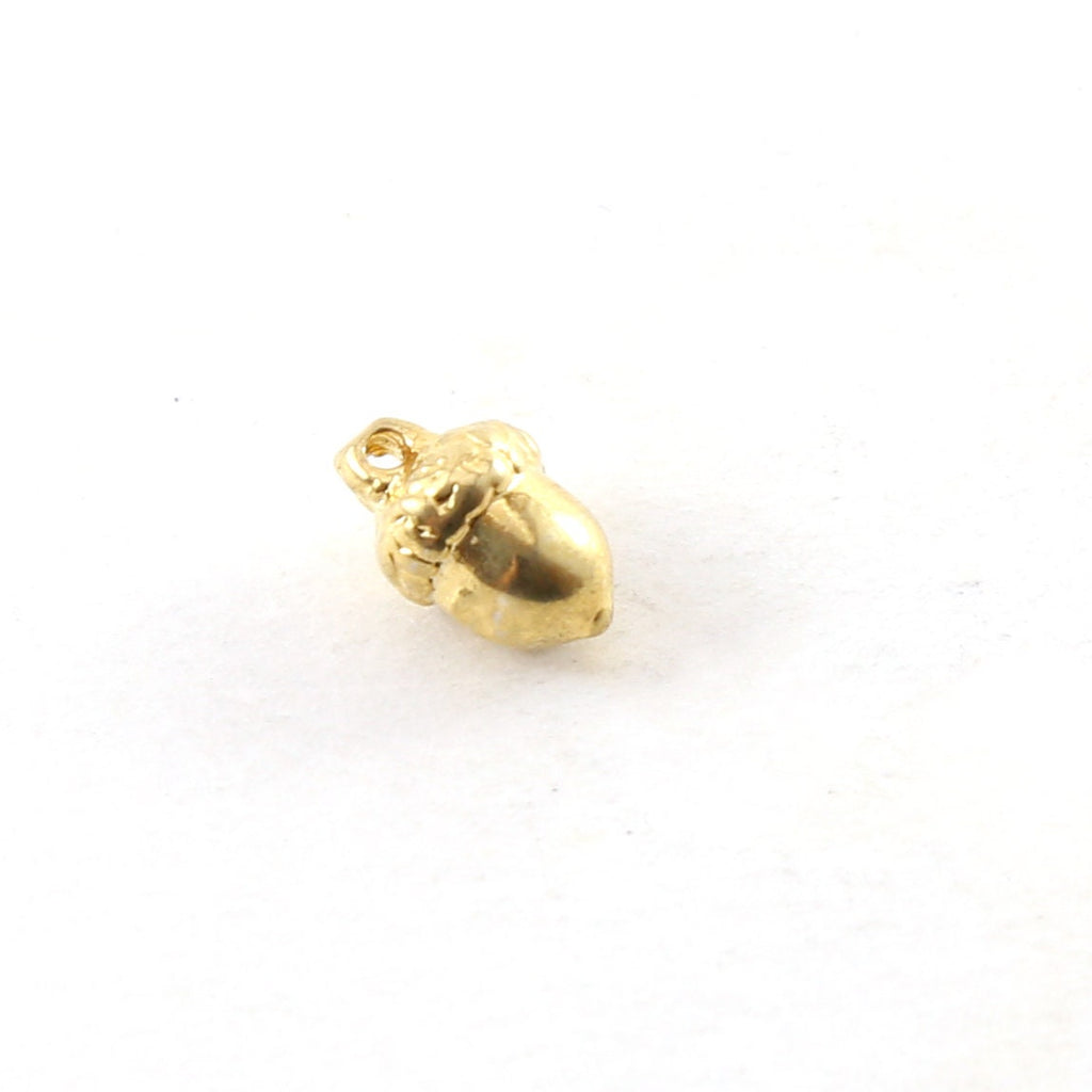 8mmx5mm Sterling Silver or Vermeil Tiny Acorn Charm Gold Nature Oak Tree