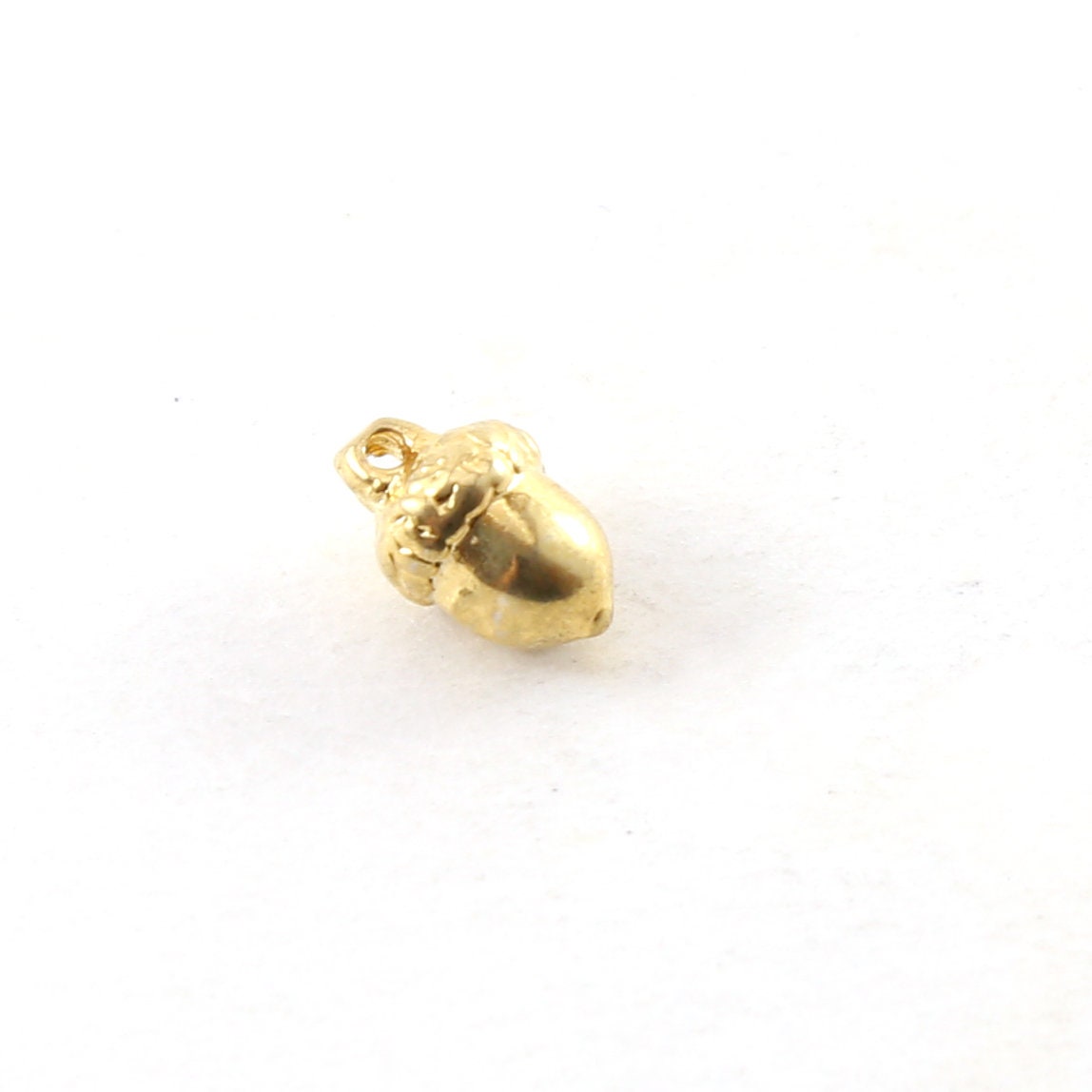 8mmx5mm Sterling Silver or Vermeil Tiny Acorn Charm Gold Nature Oak Tree