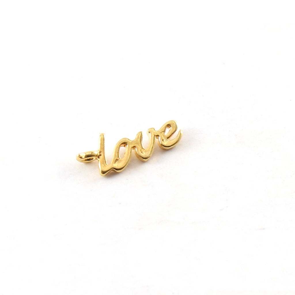 12mmx5mm Sterling Silver or Vermeil Tiny Cursive Love Cut Out Word Charm Rose