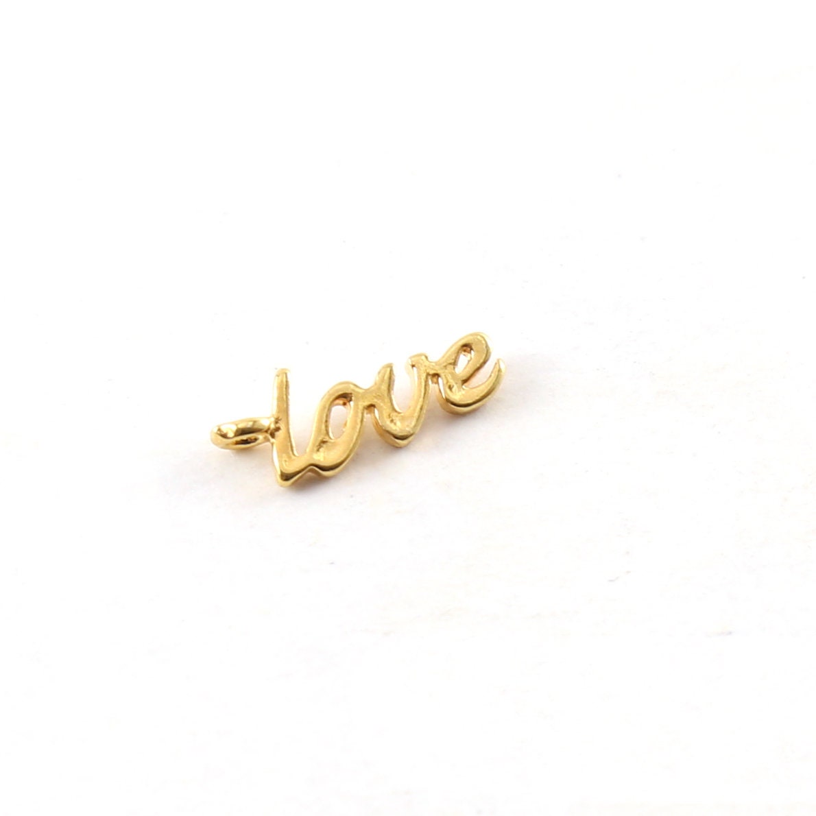 12mmx5mm Sterling Silver or Vermeil Tiny Cursive Love Cut Out Word Charm Rose
