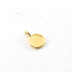 Sterling Silver or Vermeil Tiny Mini Round Om Ohm Stamped Embossed Charm