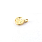Sterling Silver or Vermeil Tiny Mini Round Om Ohm Stamped Embossed Charm