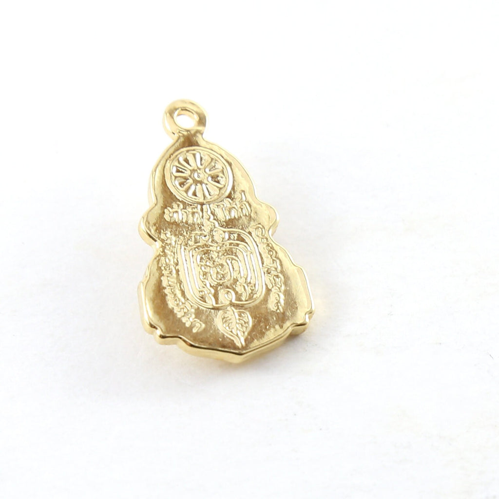 Sterling Silver or Vermeil Double Sided Ornate Buddha Detailed Yoga Pendant
