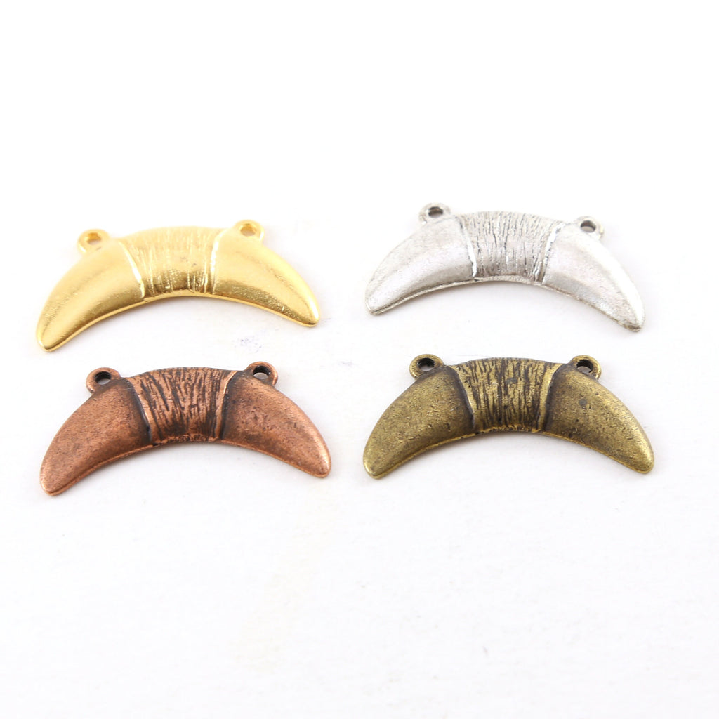 Pewter Modern Crescent Horn Connector Curved Horn Point Dagger