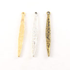 49mmx4mm Pewter Metal Tall Long Textured Hammered Spike Dagger Pendant