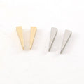 14mmx3mm Pewter Metal Long Pointed 3D Triangle Connector Bead Pendant (2pc)