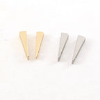 14mmx3mm Pewter Metal Long Pointed 3D Triangle Connector Bead Pendant (2pc)