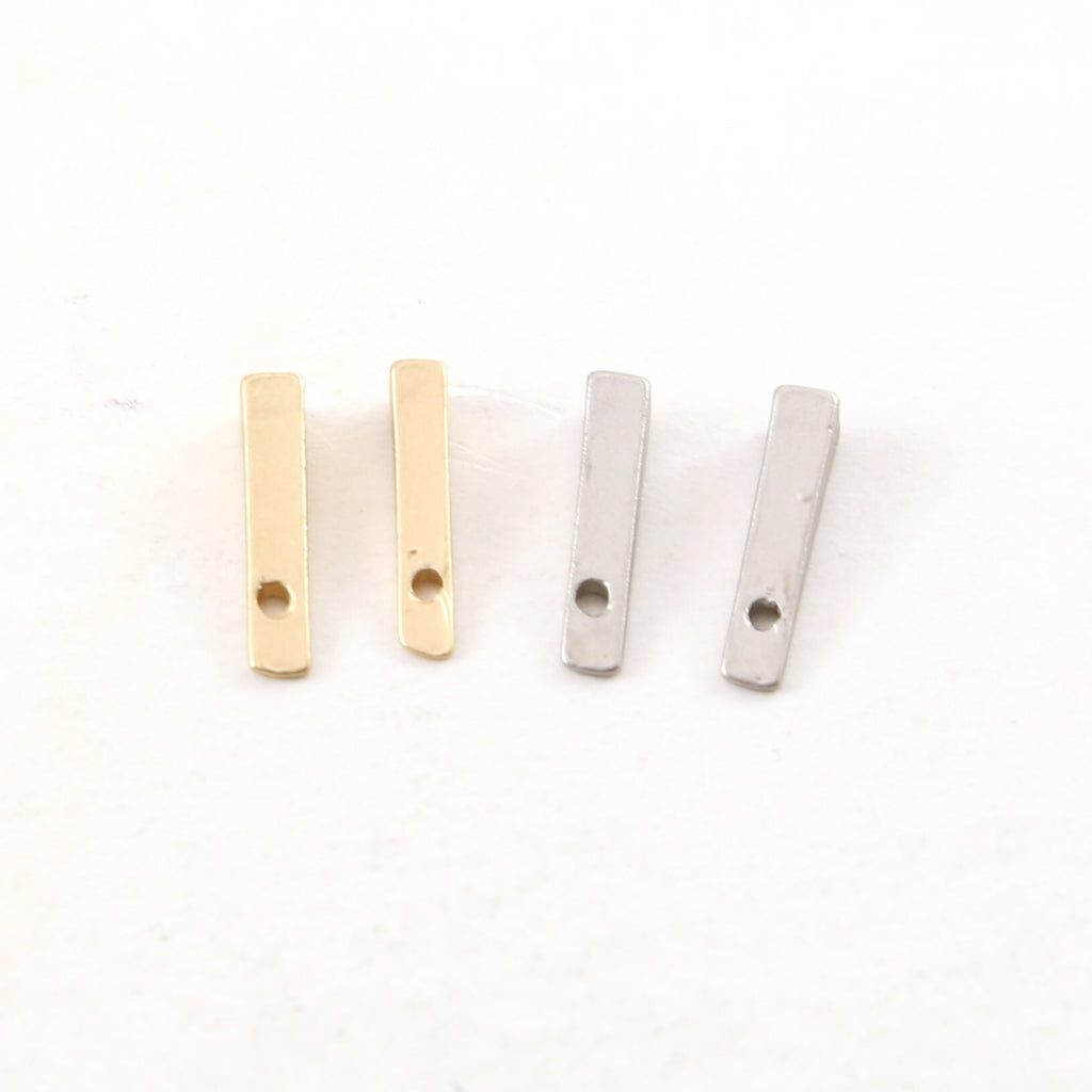 14mmx3mm Pewter Metal Long Pointed 3D Triangle Connector Bead Pendant (2pc)