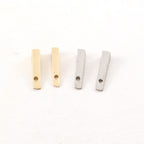 14mmx3mm Pewter Metal Long Pointed 3D Triangle Connector Bead Pendant (2pc)