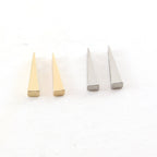 14mmx3mm Pewter Metal Long Pointed 3D Triangle Connector Bead Pendant (2pc)