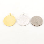 30mmx25mm Pewter Large Textured Hammered Stamping Blank Circle Coin