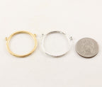 Pewter Large Textured Hammered Double Top Loop Open Circle
