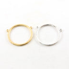 Pewter Large Textured Hammered Double Top Loop Open Circle