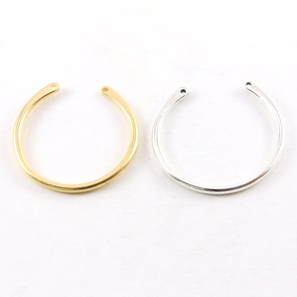 Pewter Large Double Top Loop Horse Shoe Arc Curve U Shape
