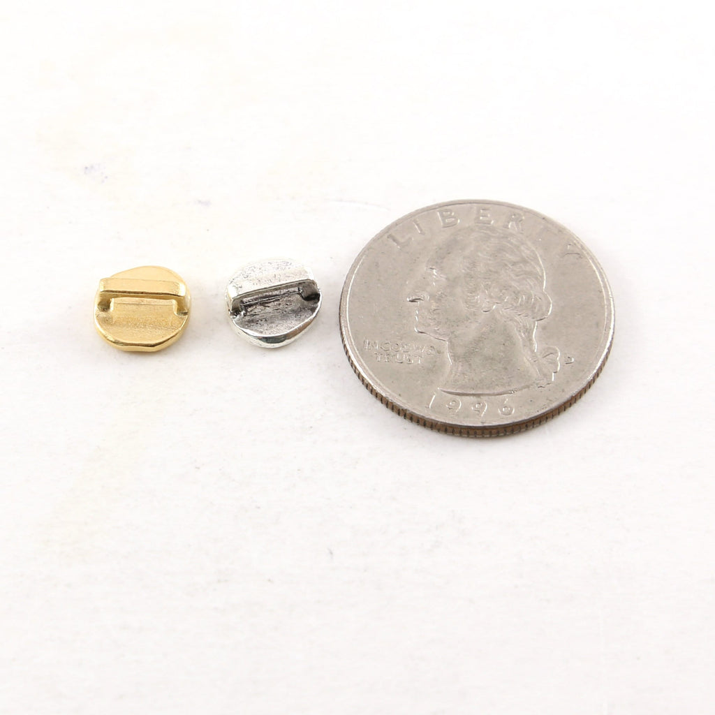 Pewter Organic Hammered Textured Button 8mm Round Circle Flat
