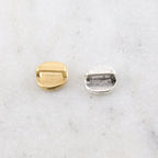 Pewter Organic Hammered Textured Button 8mm Round Circle Flat