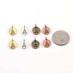 Pewter Buddha Stamped Embossed Coin with Bail Charm Pendant (2pc)