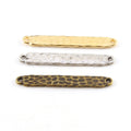 Pewter Metal Medium Hammered Textured Bar 36mm x 4mm Pendant
