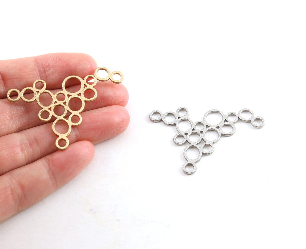 45mmx31mm Pewter Large Connected Circle Geometric Leaf Connector Link