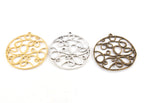 Pewter Large Filigree Swirl Curly Circle Metal Circle Coin