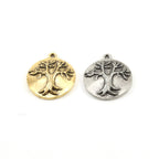 Pewter Tree of Life Family Oak Tree Pendant Nature Coin Circle