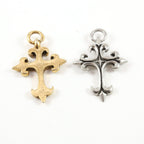 50mmx32mm Pewter Extra Large Fleur De Lis Cross Pendant Religious