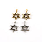 21mmx14mm Pewter Beaded Star of David Pendant Charm Religious Pendant (2pc)