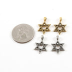 21mmx14mm Pewter Beaded Star of David Pendant Charm Religious Pendant (2pc)
