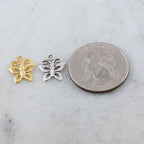 13mmx10mm Sterling Silver or Vermeil Delicate Girly Sweet Butterfly Charm